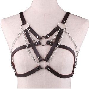 iHeartRaves Brown and Silver Harness